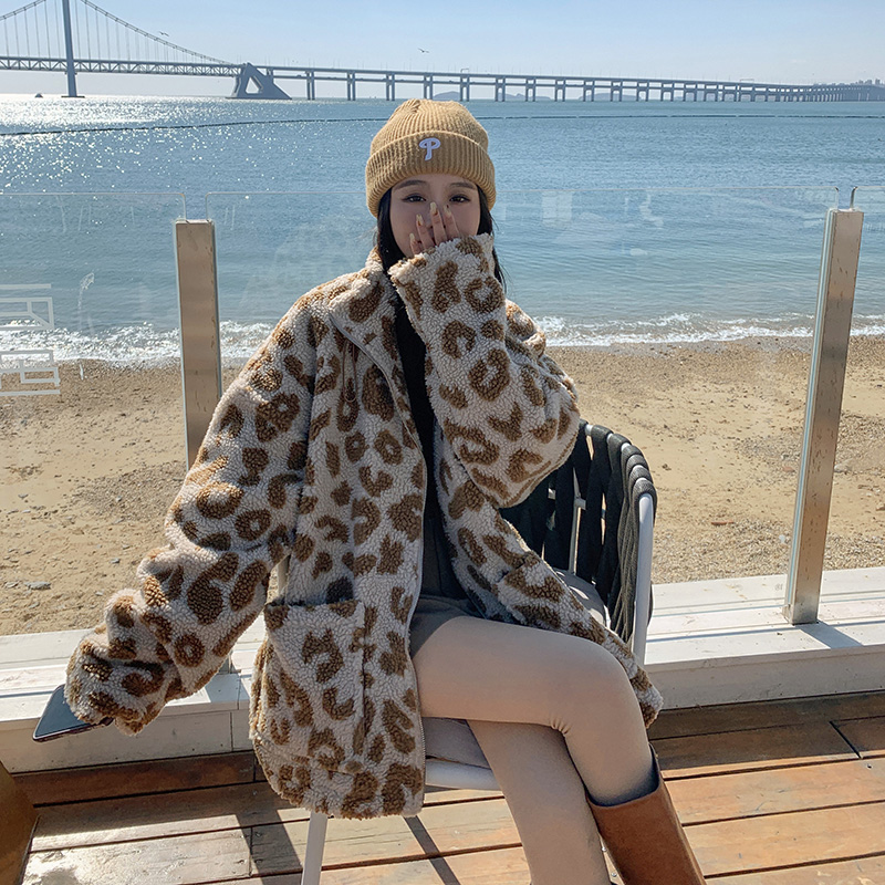 【】豹纹羊羔毛外套202-C150-P150控228，女装毛呢外套，浙宝206A（原202）
