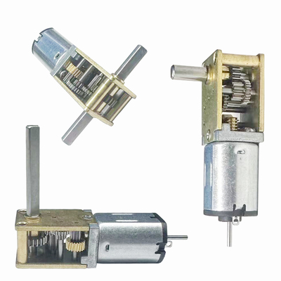 N20-1218蜗轮蜗杆直流减速电机齿轮马达加长轴双轴3V6V12V后出轴