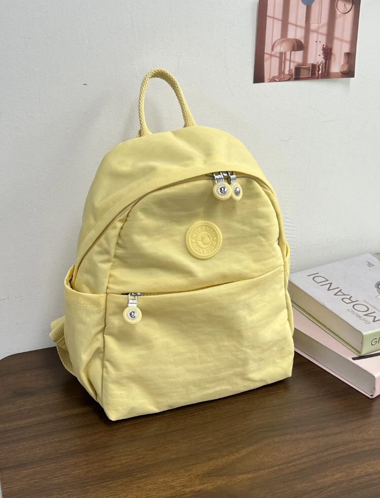 日系外贸轻便出游小背包防泼水通勤糖果色双肩多隔层妈咪包书包