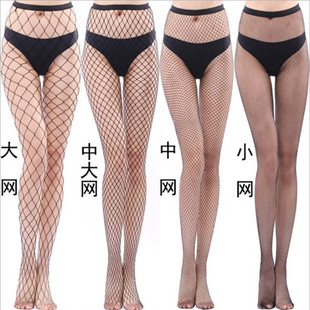 渔网袜跨境批发女士透气连裤袜性感丝袜欧美大码鱼网眼袜破洞网袜