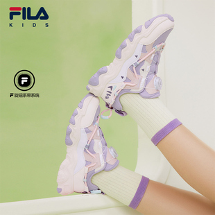 FILA KIDS斐乐童鞋儿童跑步鞋春季款男女大童旋钮复古运动鞋猫爪
