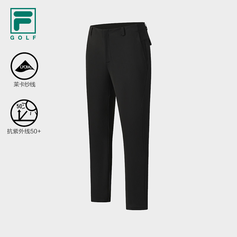 FILA斐乐高尔夫商务运动系列2025冬新款内抓绒直筒针织长裤休