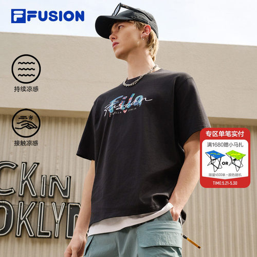 FILAFUSION斐乐中性针织短袖衫