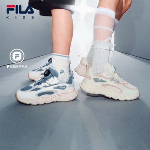 FILA KIDS斐乐童鞋儿童跑步鞋春季款男女大童舒适旋钮复古运动鞋