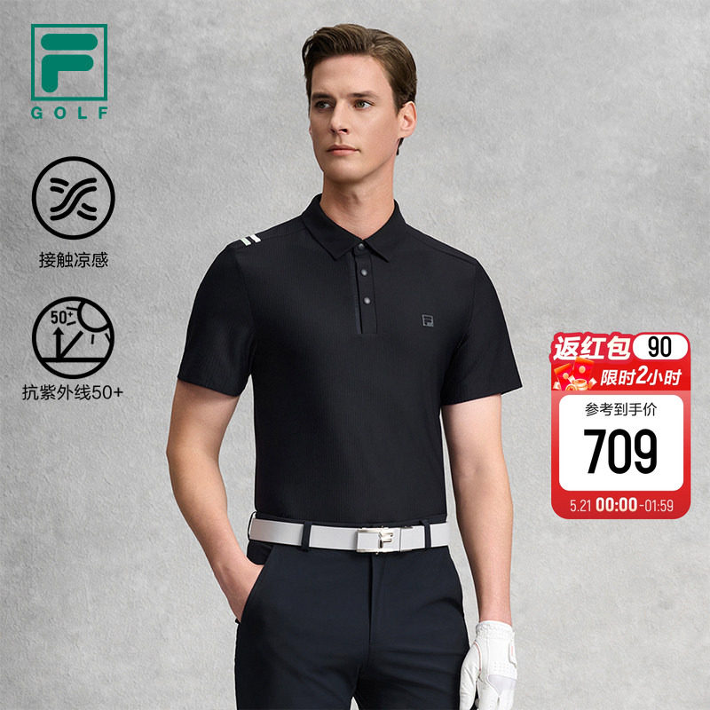 FILA 斐乐官方男子短袖POLO衫2026春新款高尔夫运动凉感防晒上衣