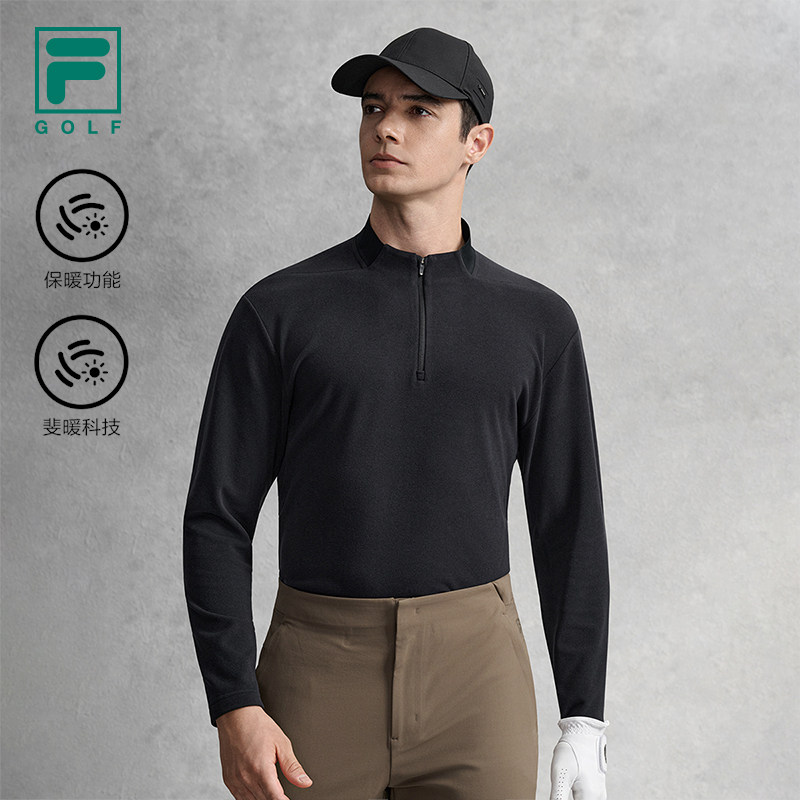 FILA 斐乐官方男子针织长袖衫2026春新款高尔夫运动半拉链舒适长T,运动服/休闲服装,运动T恤,淘宝优惠券,粉丝福利购,淘宝优惠卷