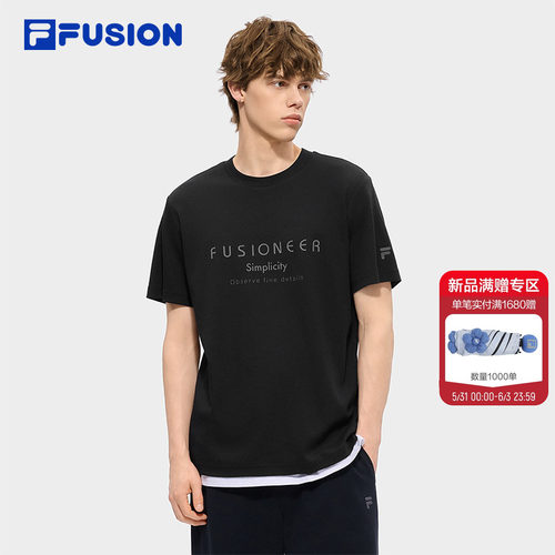 FILAFUSION斐乐男士针织短袖衫