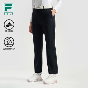 子宽松直筒裤 FILA 高尔夫运动裤 2025冬新款 斐乐官方女士针织长裤