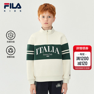 新款 男大童卫衣2025冬季 儿童抗菌保暖运动上衣 KIDS斐乐童装 FILA