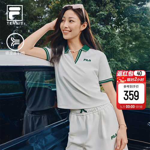 斐乐速干网球短袖POLO衫女