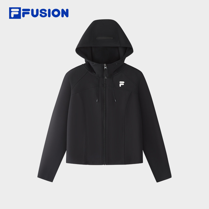 FILA FUSION斐乐潮牌女士针织连帽外套2026春季新款简