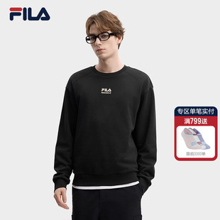 休闲宽松纯棉针织上衣 时尚 FILA 斐乐官方男子套头卫衣2026春新款