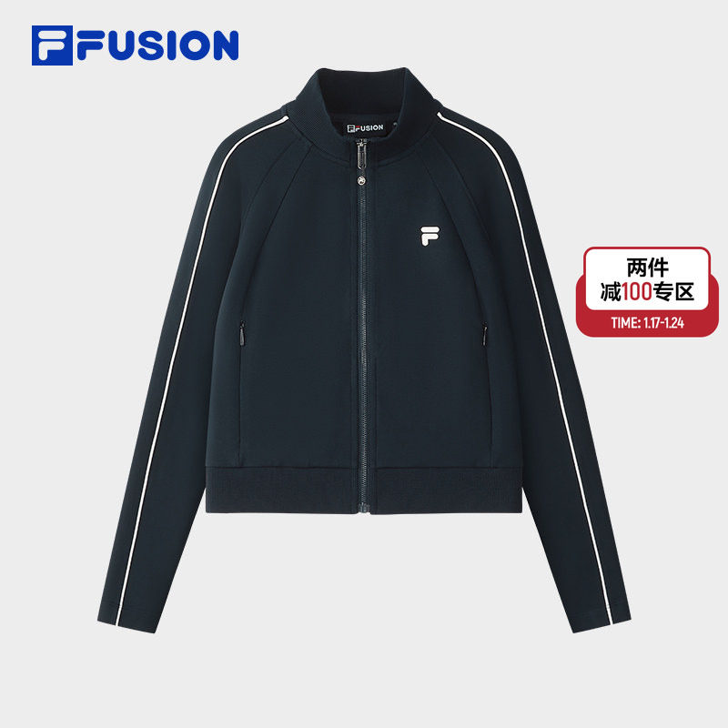 FILA FUSION斐乐潮牌针织长袖外套女2025秋新款时尚简约修身上衣,运动服/休闲服装,运动茄克/外套,淘宝优惠券,粉丝福利购,淘宝优惠卷