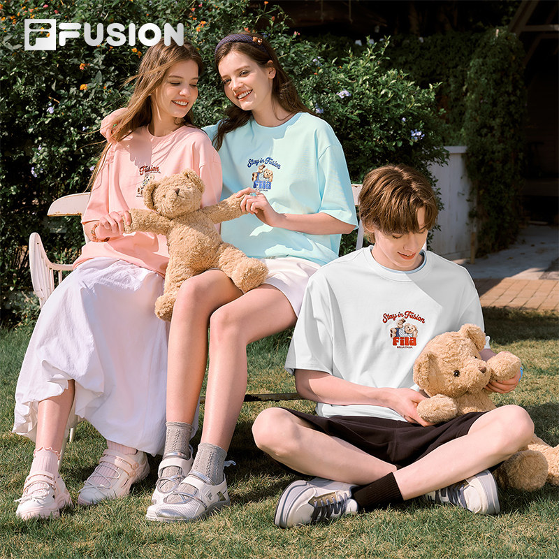 FILA FUSION斐乐潮牌情侣防晒凉感短袖2026夏新款休闲时尚T恤上衣