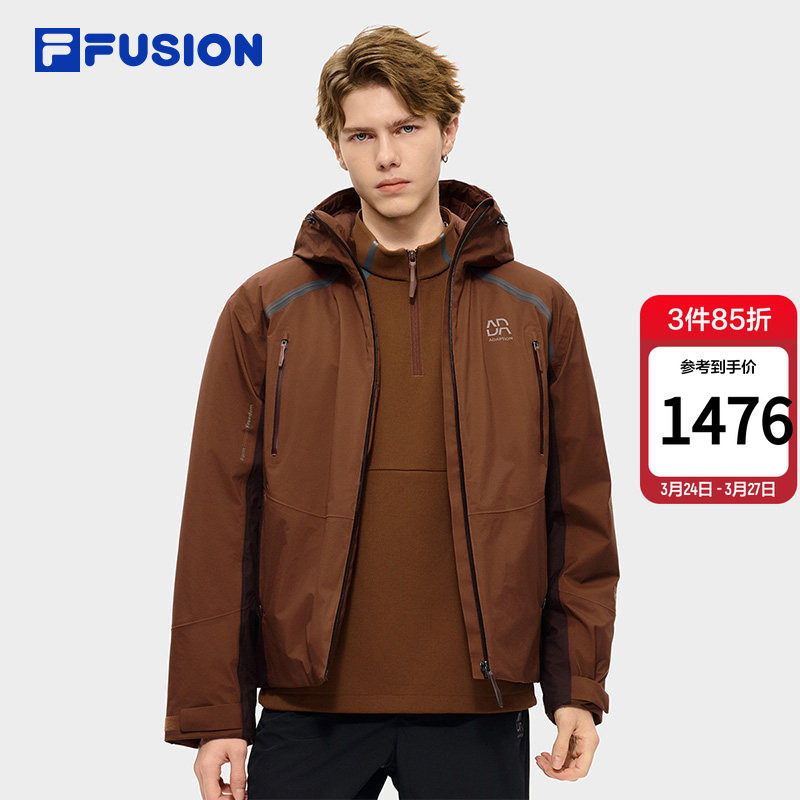 章昊同款FILA FUSION斐乐潮牌棉服男2026春新款保暖宽