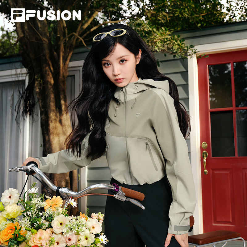 田曦薇同款|FILA FUSION斐乐新机服梭织外套女2026夏季新款女装