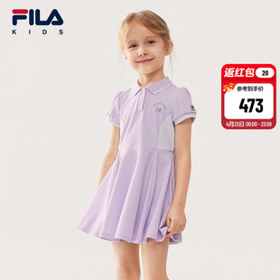 FILA KIDS斐乐童装女小童连衣裙2026夏季新款儿童网球针织运动裙