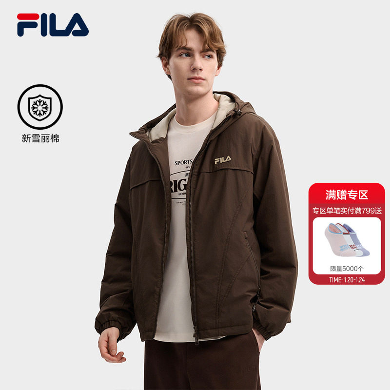 FILA斐乐官方男士棉服2026春新款时尚休闲宽松上衣保暖连帽外套,运动服/休闲服装,运动棉衣,淘宝优惠券,粉丝福利购,淘宝优惠卷