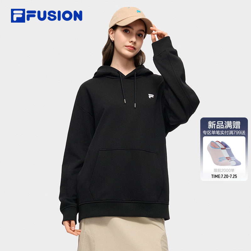 FILA FUSION斐乐潮牌连帽运动卫衣男秋季新款宽松休闲长袖上衣女