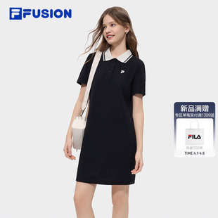 新款 领口撞色POLO裙 FUSION斐乐潮牌女子针织连衣裙2026夏季 FILA
