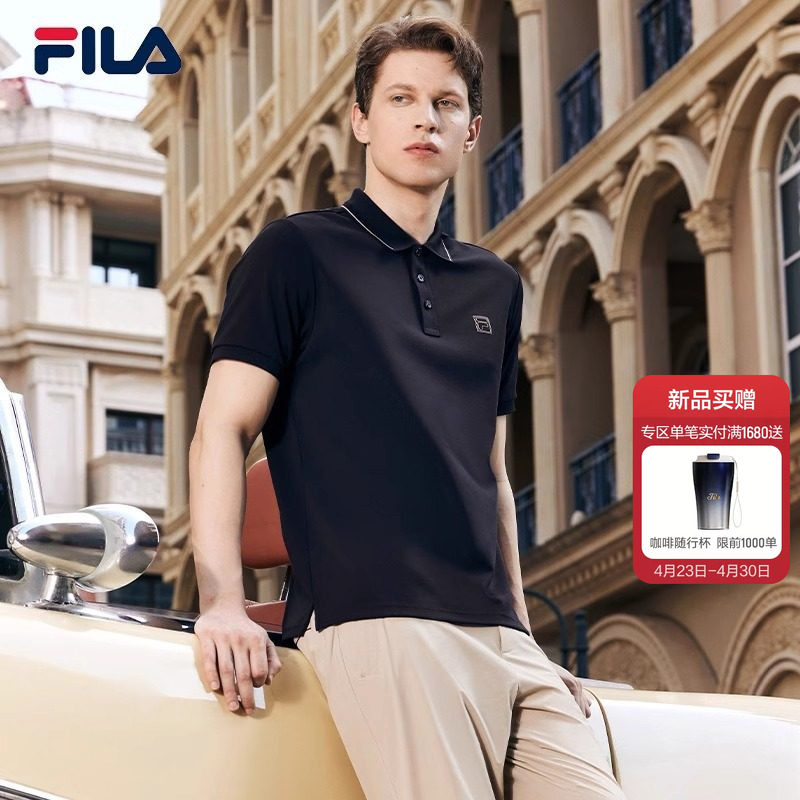 FILA 斐乐翻领短袖菁英POLO衫男夏季新款商务休闲通勤运动T恤上衣