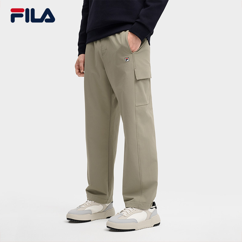 FILA 斐乐官方男士梭织长裤2025冬季新款休闲简约时尚舒适直