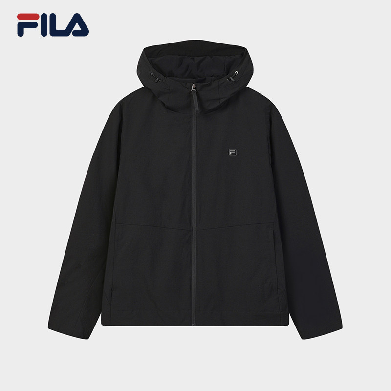 FILA 斐乐官方男梭织上衣26夏新款舒适休闲简约百搭轻薄连帽外