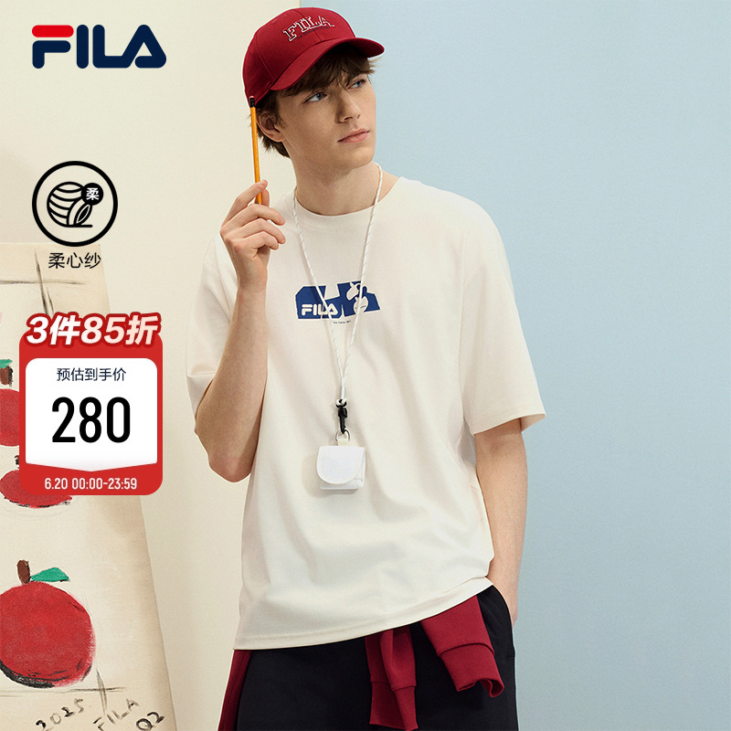 FILA X TIM LAHAN斐乐官方短袖T恤男夏季新款运动短
