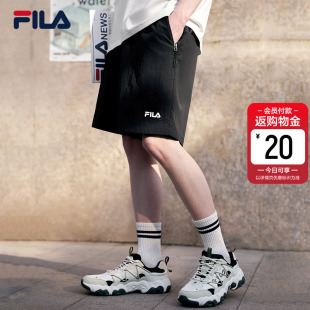 凉感透气健身跑步五分裤 防晒宽松裤 男夏季 FILA斐乐梭织运动短裤