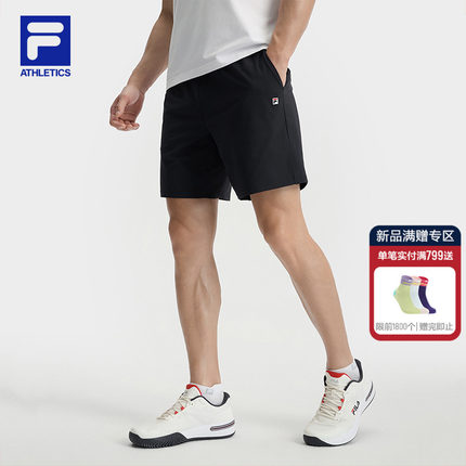 FILA 斐乐官方男士针织短裤2025秋季新款基础简约网球运动五分裤