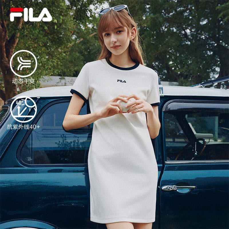 FILA 斐乐官方女子连衣裙2026夏季新款时尚休闲防晒运动修身