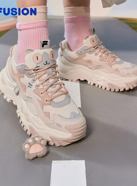 硬糖丨FILA FUSION 斐乐厚底增高老爹鞋女鞋红色运动鞋女生休闲鞋