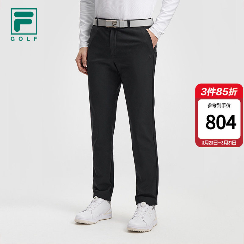 FILA 斐乐官方男士针织长裤2026春新款高尔夫运动简约基础直