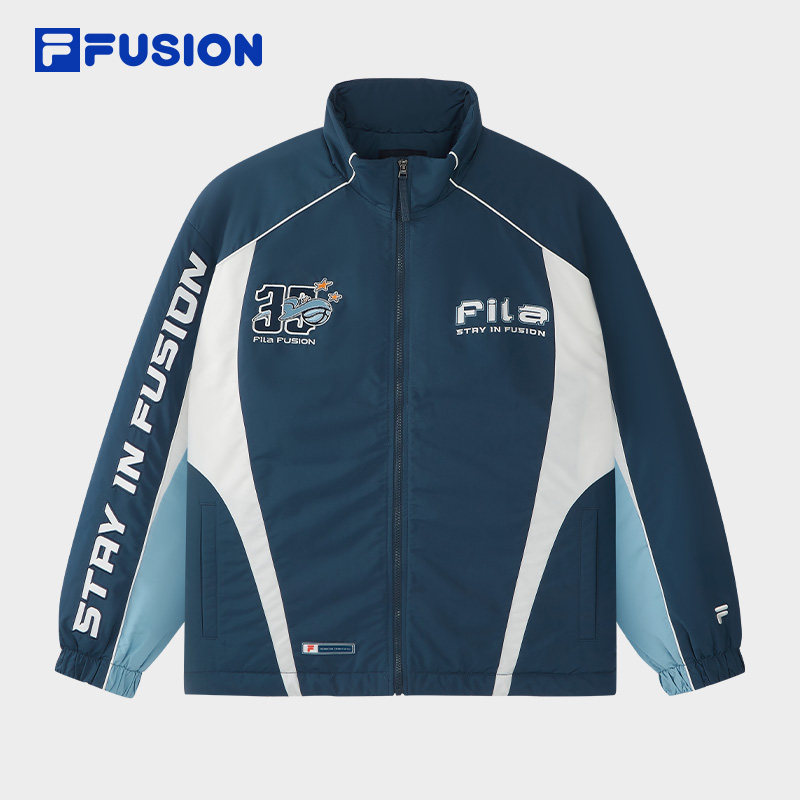 FILA FUSION斐乐潮牌棉服男2026春新款拼色保暖外套休闲立领夹克