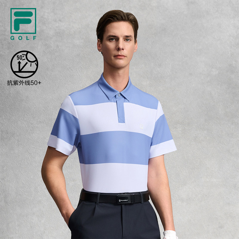 FILA 斐乐官方男子针织短袖POLO衫2026夏新款高尔夫运动防晒上衣