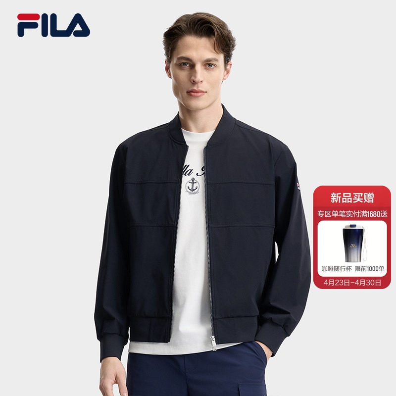 FILA斐乐官方男装外套26夏新款通勤休闲商务行政教练夹克简约上衣