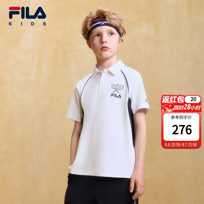 FILA KIDS斐乐童装男大童短袖POLO衫26秋新款儿童网球运动上衣