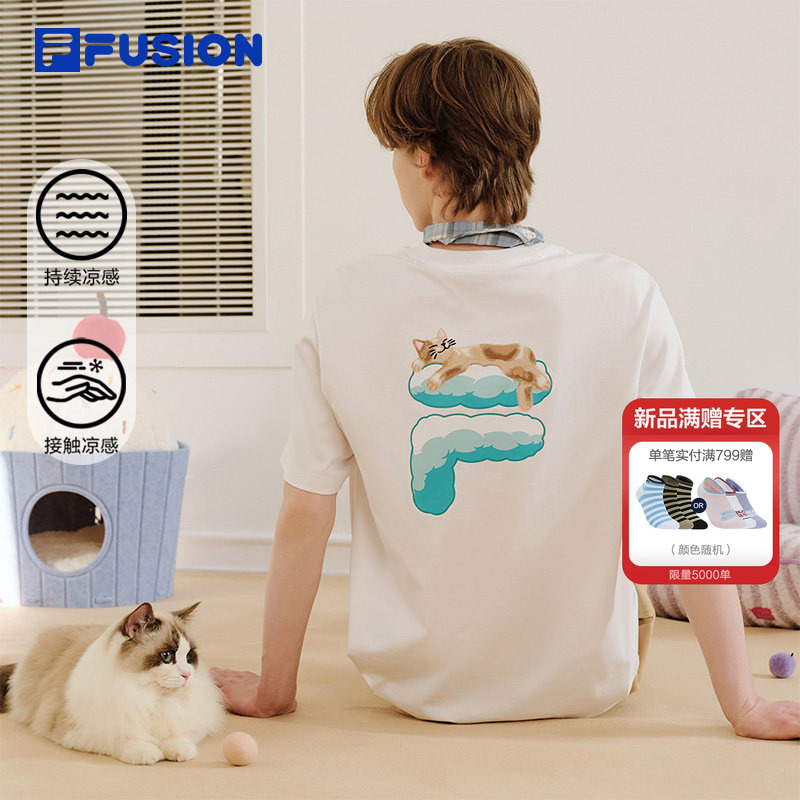FILA FUSION斐乐潮牌情侣款针织短袖衫2026夏新款宽松