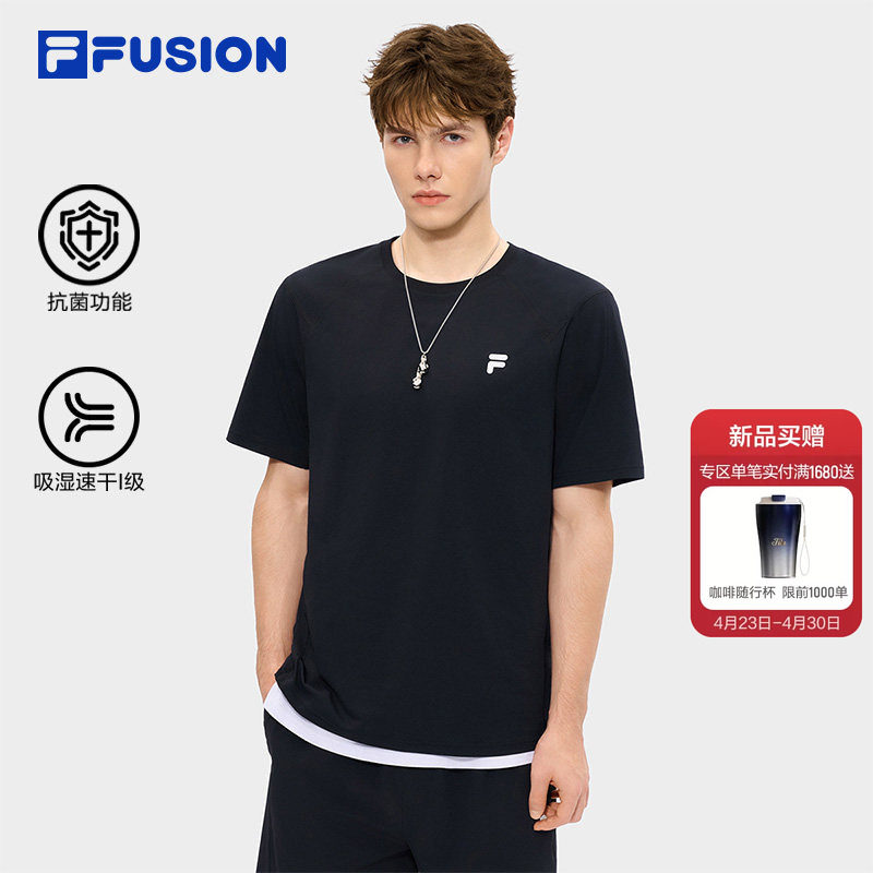FILA FUSION斐乐潮牌速干衣短袖男女2026夏季新款抗菌健身运动T恤