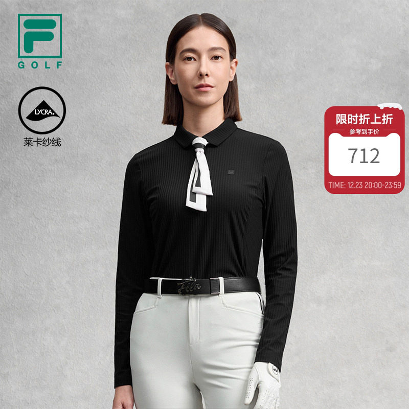 FILA 斐乐官方女子针织长袖衫2025冬季新款高尔夫运动基础P