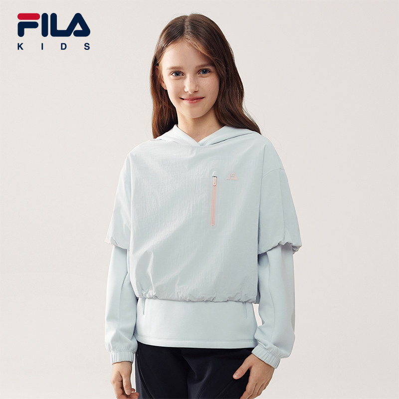 FILA KIDS斐乐童装女大童卫衣2026春季新款儿童运动两件套上衣
