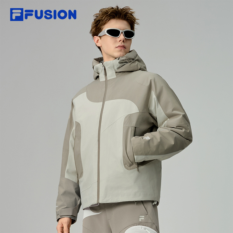 章昊同款FILA FUSION斐乐潮牌羽绒服两件套男2025冬新款保暖外套