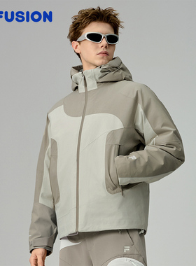 章昊同款FILA FUSION斐乐潮牌羽绒服两件套男2025冬新款保暖外套