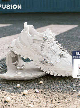 硬糖丨FILA FUSION 斐乐老爹鞋新款网面透气白色女鞋厚底增高鞋子