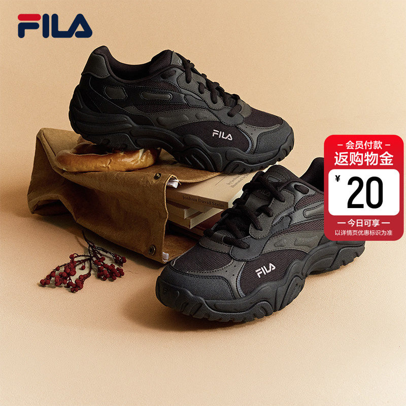 珊瑚鞋|FILA斐乐老爹鞋男鞋2026春新款复古跑步鞋黑色增高运动鞋
