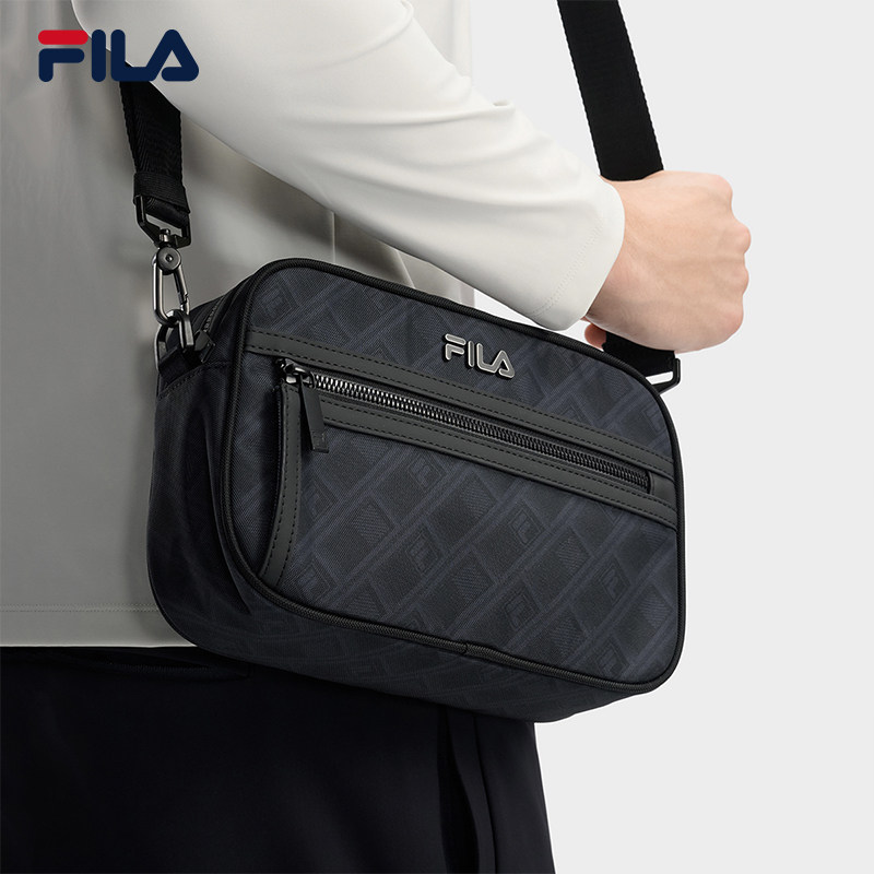 黑武士|FILA斐乐官方男老花挎包