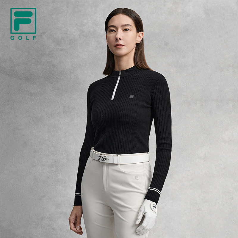 FILA 斐乐官方女子编织衫2026春季新款高尔夫运动半拉链修身毛衣,运动服/休闲服装,运动毛衣/线衫,淘宝优惠券,粉丝福利购,淘宝优惠卷