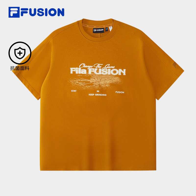 FILA FUSION斐乐潮牌男子针织短袖衫2026春季新款休闲纯棉宽松T恤,运动服/休闲服装,运动T恤,淘宝优惠券,粉丝福利购,淘宝优惠卷
