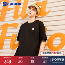 FILA FUSION斐乐潮牌情侣运动T恤2024年新夏多彩宽松纯棉上衣男女