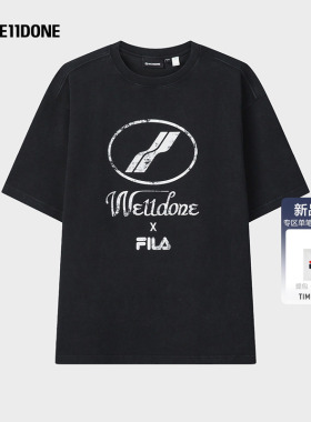 FILA x WE11DONE斐乐情侣针织短袖男2026夏新款时尚休闲百搭女T恤